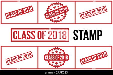 Klasse des Vektors für 2018-Gummistempel Stock Vektor