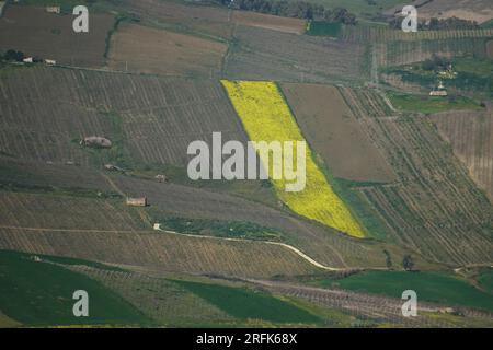 Landschaften aus der antiken Stadt Segesta, Sizilien, Italien, Europa Stockfoto