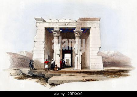 Tempel von Dandour (Dendur) Nubia Illustration von David Roberts. Original aus der New York Public Library. Stockfoto