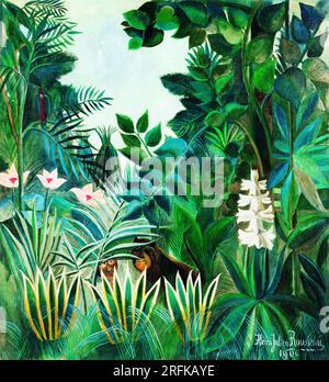 Der äquatoriale Dschungel von Henri Rousseau. Original aus der Nationalgalerie der Kunst. Stockfoto
