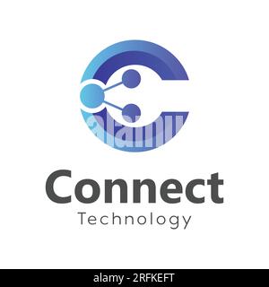 Anfangsbuchstabe C Connect Logo Design C Tech Logo Stock Vektor