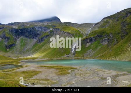 Nassfeld-Speicher Reservoir an der Grossglockner High Alpine Road in High Tauern, Kärnten, Österreich Stockfoto