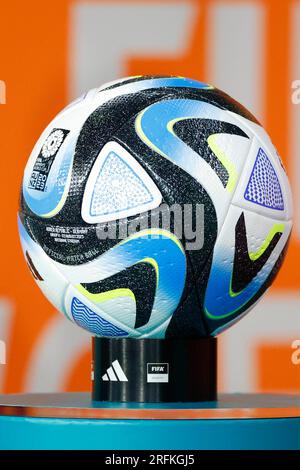 Brisbane, Australien. 03. Aug. 2023. Brisbane, Australien, August 3. 2023: Der offizielle Spielball vor dem FIFA-Fußballspiel der Frauenweltmeisterschaft 2023 Gruppe H zwischen Südkorea und Deutschland im Brisbane Stadium in Brisbane, Australien. (James Whitehead/SPP) Kredit: SPP Sport Press Photo. Alamy Live News Stockfoto