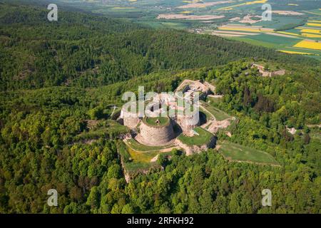 Srebrna Gora, Niederschlesien, Polen : Fort Srebrna Góra (Deutsche Festung Silberberg) aus der Vogelperspektive. Stockfoto