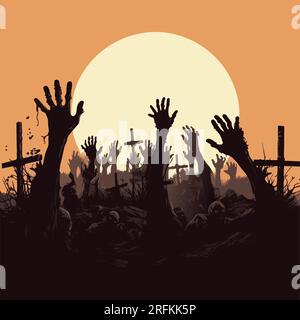 Halloween Zombie Hofschilder Set – 6 Teile (4 Hände, 2 Warnschilder), 38,1 Cm Hoch, Gruselige Deko