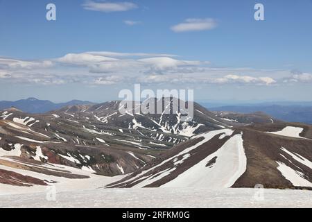 Der Asahidake (Berg Asahi) ist der höchste Berg in Hokkaido, Japan Stockfoto