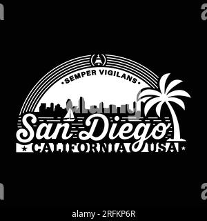 San Diego, Kalifornien. Logo-Designvorlage. Vektor und Illustration. Stock Vektor