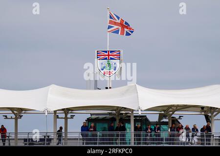 Silverstone, Großbritannien. 04. Aug. 2023. BRDC Building während des Monster Energy British Grand Prix MotoGP auf dem Silverstone Circuit, Silverstone, Großbritannien am 4. August 2023 Credit: Every Second Media/Alamy Live News Stockfoto