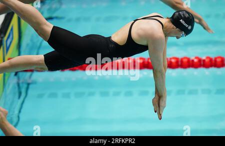 Bethany Firth aus Großbritannien in den 200m individuellen Medley Sm14-Läufen für Frauen an Tag 5 der Para Swimming World Championships 2023 im Manchester Aquatics Centre, Manchester. Foto: Freitag, 4. August 2023. Stockfoto