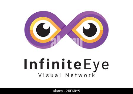 Infinite Eyes Logo-Design Virtual Reality Eyes Logo-Typ Stock Vektor