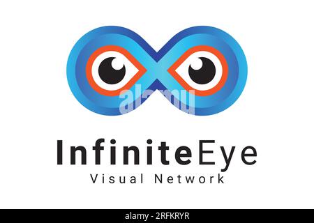 Infinite Eyes Logo-Design Virtual Reality Eyes Logo-Typ Stock Vektor