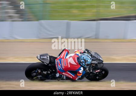 Suzuka, JAPAN, 4. August 2023. Tarran Mackenzie aus Großbritannien im Team F.C.C. TSR Honda Frankreich Honda CBR1000RR-R Fireblade SP Kategorie EWC während des 44. Coca-Cola Suzuka 8hr Endurance Race 2023, Japan. Kredit: Ivica Glavas/Speed Media/Alamy Live News Stockfoto