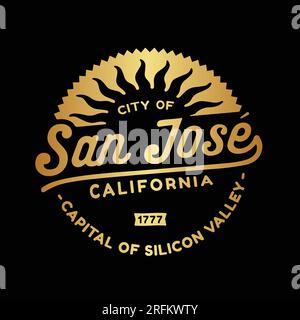 Designvorlage für das Logo von San Jose, Kalifornien. Vektor und Illustration. Stock Vektor