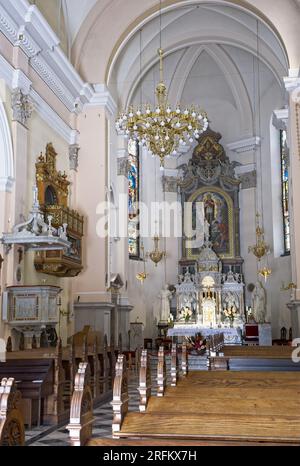 Brezje, Slowenien - 28. Juli 2023: Die Basilika St. Mary Help of Christen of Brezje ist ein slowenischer nationaler Marienschrein. Selektiver Fokus Stockfoto