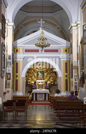 Brezje, Slowenien - 28. Juli 2023: Die Basilika St. Mary Help of Christen of Brezje ist ein slowenischer nationaler Marienschrein. Selektiver Fokus Stockfoto