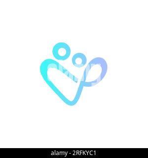 Heart People Logo. Logo „Love Human Abstract“ Stock Vektor