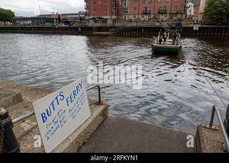 Butts Ferry, Hand Pulled Passenger Ferry, River exe, Exeter Stockfoto