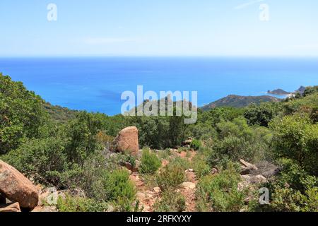 Das bergige Wandergebiet rund um cardedu auf sardinien Stockfoto