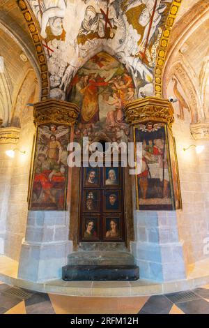 Gemälde der Girola. Die Kathedrale von Tarazona ist eine römisch-katholische Kirche in Tarazona, Provinz Zaragoza, in Aragon, Spanien Stockfoto