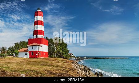 Shabla Lighthouse an der Westküste des Schwarzen Meeres, der älteste Leuchtturm und östlichste Punkt Bulgariens Stockfoto