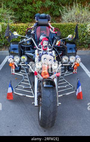 33. Ausgabe der BBW (Brescoudos Bike Week), die größte Motorradveranstaltung in der Region. Wir fahren nach Colombiers. Occitanie, frankreich Stockfoto