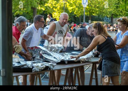33. Ausgabe der BBW (Brescoudos Bike Week), die größte Motorradveranstaltung in der Region. Wir fahren nach Colombiers. Occitanie, frankreich Stockfoto