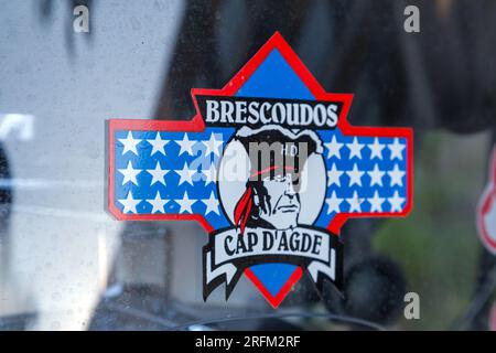 33. Ausgabe der BBW (Brescoudos Bike Week), die größte Motorradveranstaltung in der Region. Wir fahren nach Colombiers. Occitanie, frankreich Stockfoto