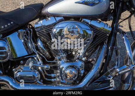 33. Ausgabe der BBW (Brescoudos Bike Week), die größte Motorradveranstaltung in der Region. Wir fahren nach Colombiers. Occitanie, frankreich Stockfoto