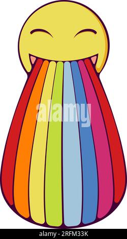 Smiley, Emoticon mit Regenbogen Stock Vektor