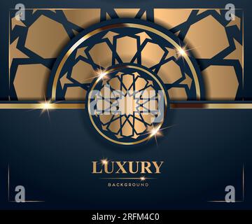 Luxuriöse goldene Dekorationskarte, LUXURIÖSE DESIGN-VORLAGE FÜR HOCHZEITSEINLADUNGSKARTEN Stock Vektor