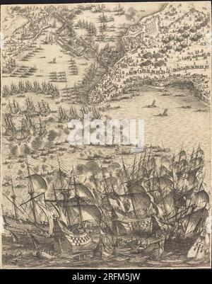 "Jacques Callot, die Belagerung von La Rochelle [Platte 11 von 16; Set umfasst 1952,8.97-112], 1628/1631, Ätzen und Gravieren, Rosenwald-Sammlung, 1952,8.107' Stockfoto