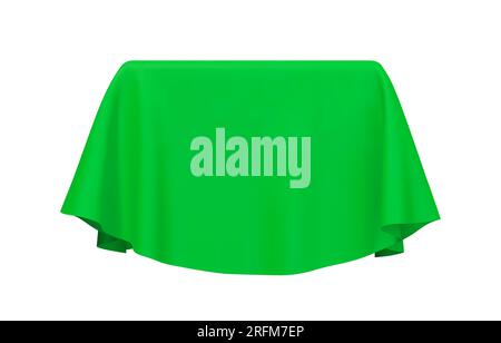 Grüner Stoff, der einen Würfel oder eine rechteckige Form bedeckt Stock Vektor