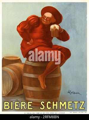 Biere Schmetz, Frankreich 1910 - Vintage-Werbetoster von Leonetto Cappiello Stockfoto