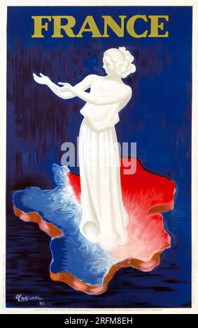 Vintage-Poster von Leonetto Cappiello, 1937 - Frankreich, französisches Reiseposter Stockfoto