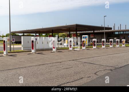 Aire De La Baie De Somme, Shell France Stockfoto