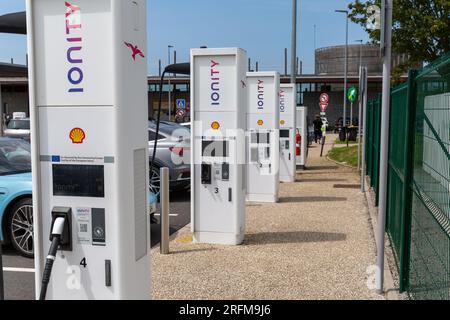 Aire De La Baie De Somme, Shell France Stockfoto