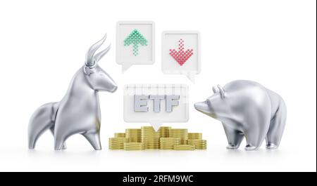 Bösartige und erbärmliche Trends einer ETF Stockfoto