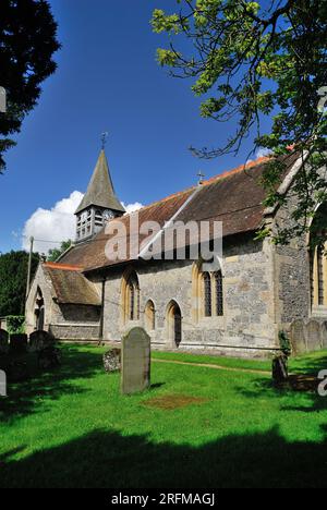 St. Andrew's Kirche, Wootton Rivers, Wiltshire, England. Stockfoto