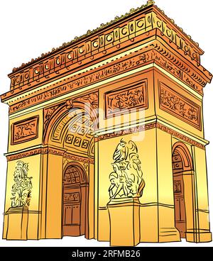 Vector Arc de triomphe Paris, Frankreich Stock Vektor