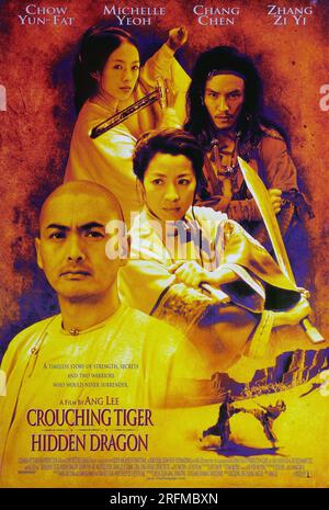 Crouching Tiger, Hidden Dragon wo hu cang Long Year : 2000 China Director : Ang Lee Ziyi Zhang, Michelle Yeoh, Chang Chen, Chow Yun-Fat American Poster Stockfoto