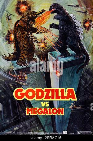 Godzilla gegen Megalon, ein japanischer Science-Fiction-kaiju-Film aus dem Jahr 1973. Stockfoto