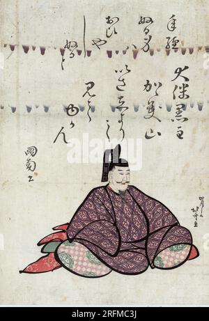 Otomo, kein Kuronushi. Der Druck zeigt Otomo Kuronushi, einen Dichter, der nach rechts zeigt. Aus der Serie Rokkasen: Sechs Dichter. Kredit: Photo12/Ann Ronan Picture Library Stockfoto