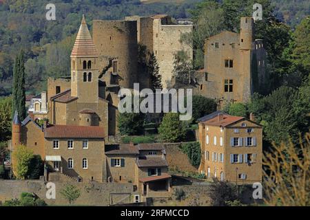 Frankreich, Rhône (69), Châtillon, Châtillon-d'Azergues, Village du Beaujolais, Village des Pierres Dorées / Frankreich, Rhône, Châtillon, Châtillon-d'Azergues, das Dorf Beaujolais, das Dorf Pierres Dorées Stockfoto