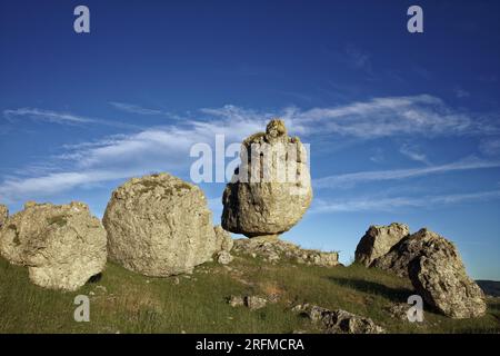 Frankreich, Lozère (48), Blockfeld von Nîmes-le-Vieux, Fraissinet-de-Fourques, Veygalier Stockfoto