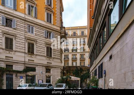 Italien, Rom, Latium, Via Leonina, Via Cavour, in der Nähe der U-Bahnstation Cavour, Stockfoto