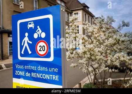 Frankreich, Normandie, Calvados, Bessin, Falaise, rue de la Trinité, Sitzungsbereich, Stockfoto