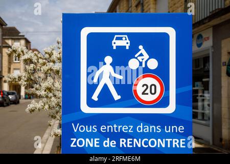 Frankreich, Normandie, Calvados, Bessin, Falaise, rue de la Trinité, Sitzungsbereich, Stockfoto