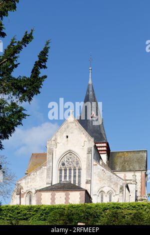 Frankreich, Region Normandie, Calvados, Beaumont-en-Auge, rue du Paradis (D58) église saint Sauveur, Stockfoto