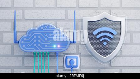 Cybersicherheit der Personal Wi-Fi Cloud Stockfoto
