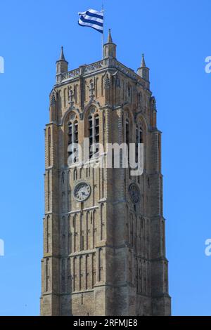 Frankreich, Region Hauts-de-France, Departement Nord, Dünkirchen, Place Jean Bart, Saint-Eloi Belfry, Stockfoto